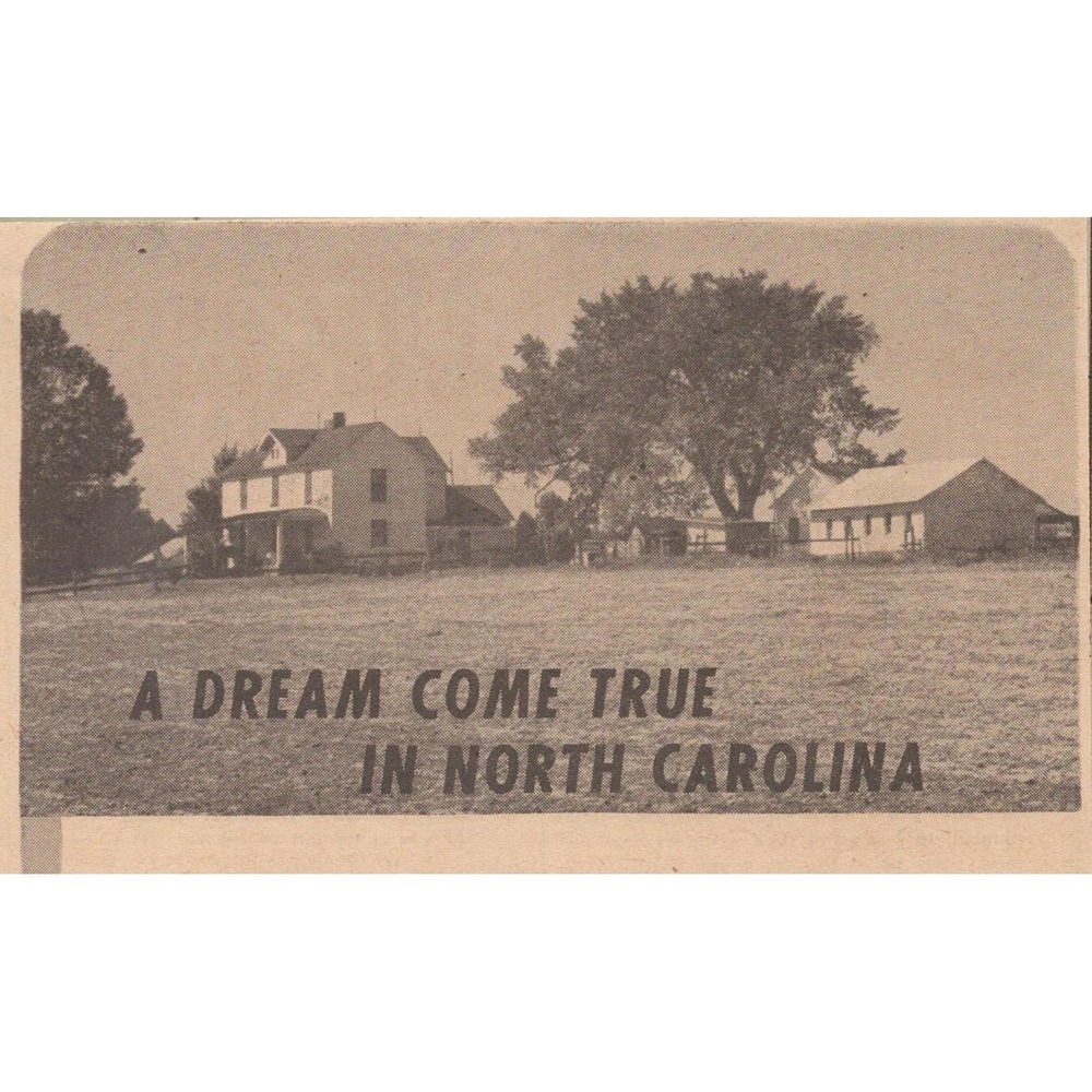 Vintage 1946 Post World War Dept. Of Conservation Farm Selection Raleigh NC Ad